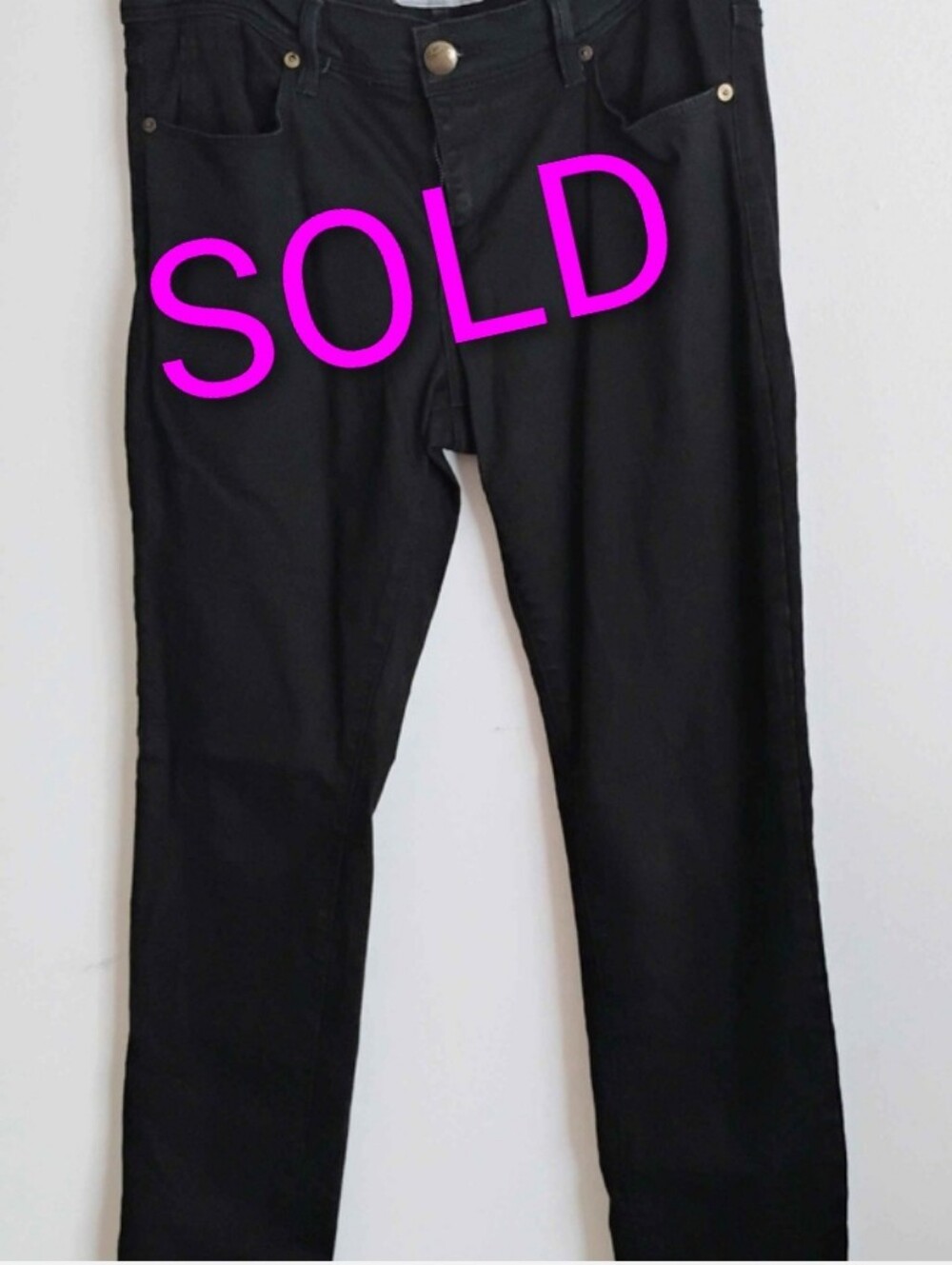 Free People Sz 31 Black Slim Straight Jeans
